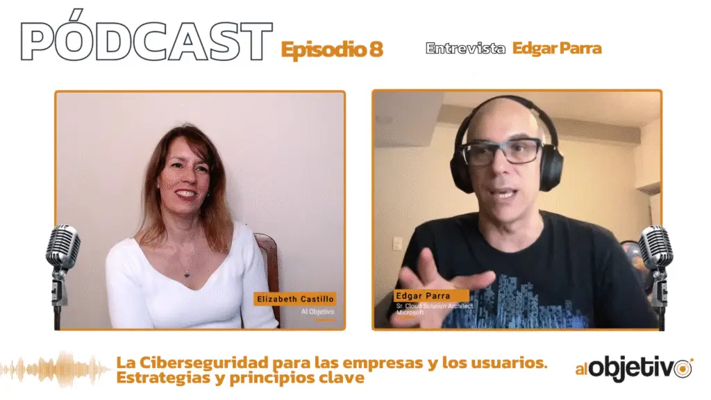 Hombre y mujer, Elizabeth Castillo y Edgar Parra, en entrevista sobre Ciberseguridad en marketing