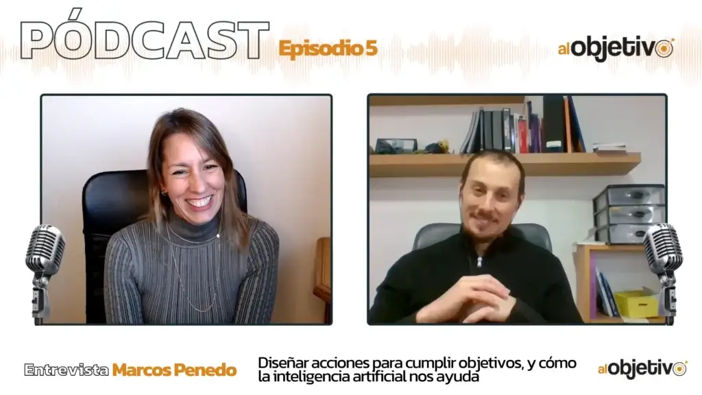 Hombre y mujer, Elizabeth Castillo y Marcos Penedo, en entrevista sobre objetivos e inteligencia artificial
