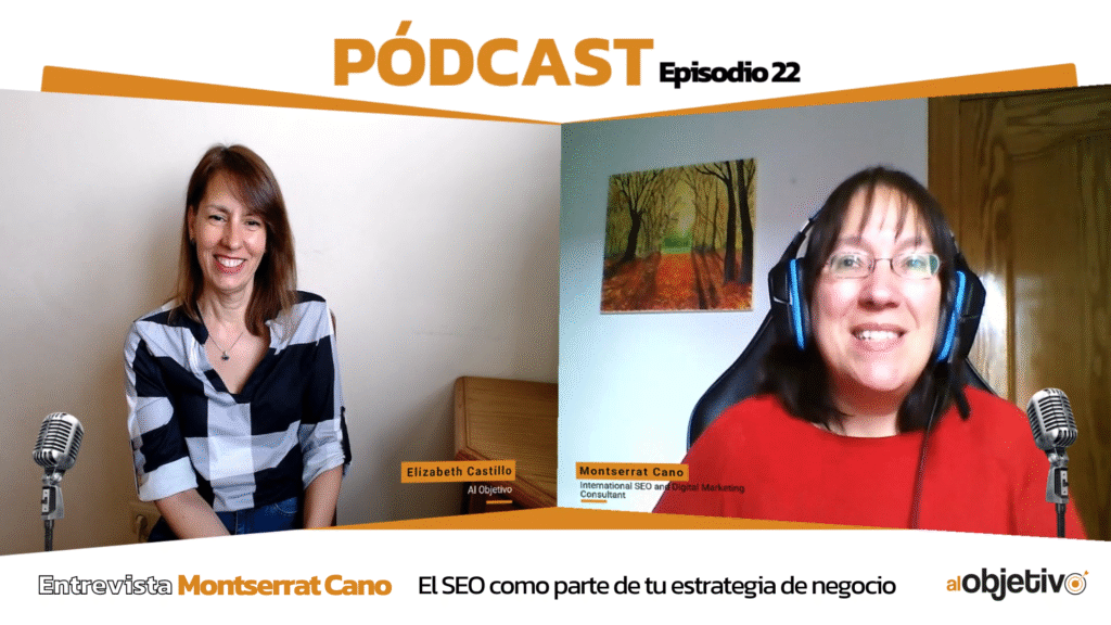 Dos mujeres hablando en una entrevista sobre estrategia SEO.