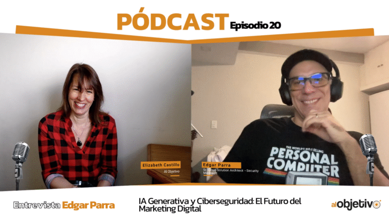 Hombre y mujer, Elizabeth Castillo y Edgar Parra, en entrevista sobre IA generativa en ciberseguridad